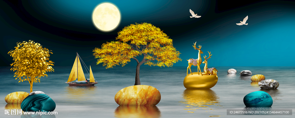 时来运转装饰画图片