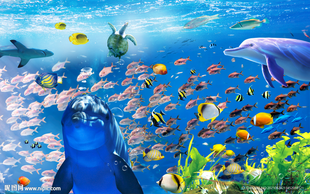 海洋馆海底世界背景墙