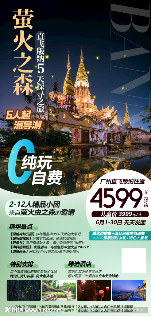 西双版纳萤火虫旅游海报