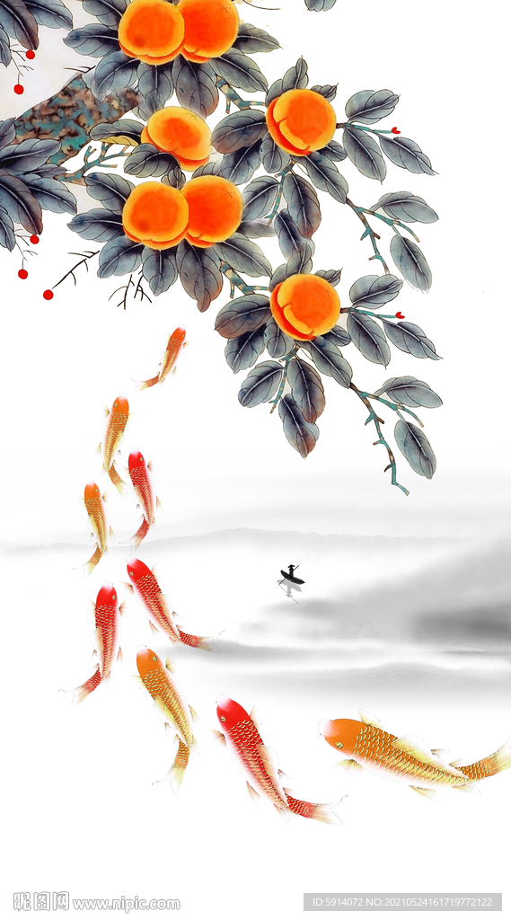装饰画 晶瓷画 鱼