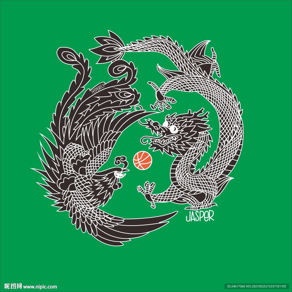 NBA 反仇亚 龙凤图 T桖印