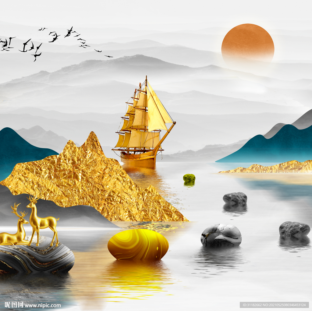 一帆风顺装饰画