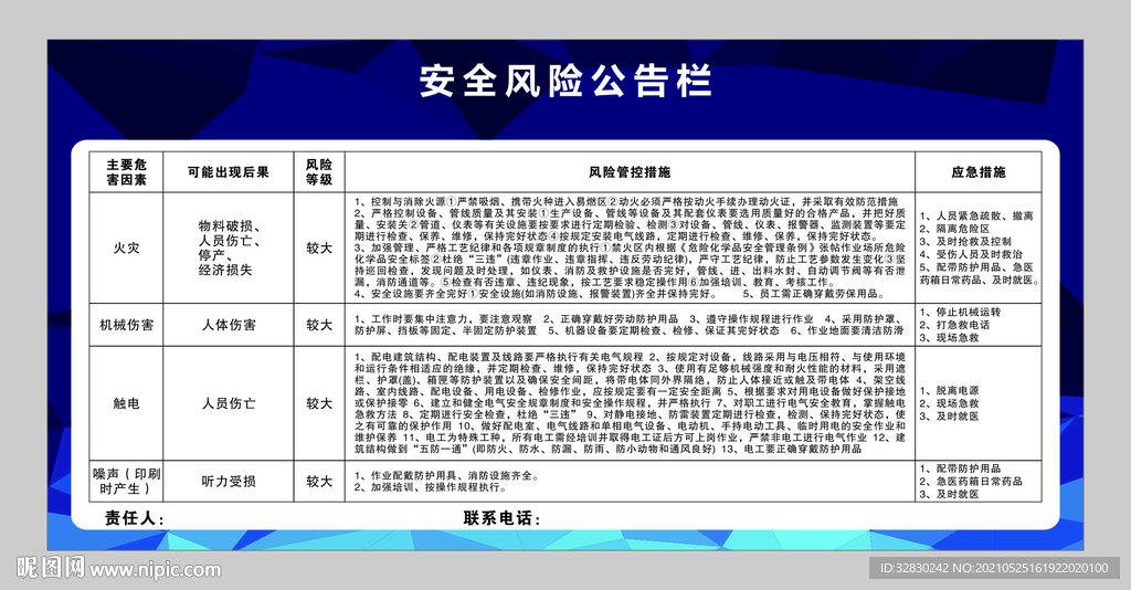  安全风险公告栏