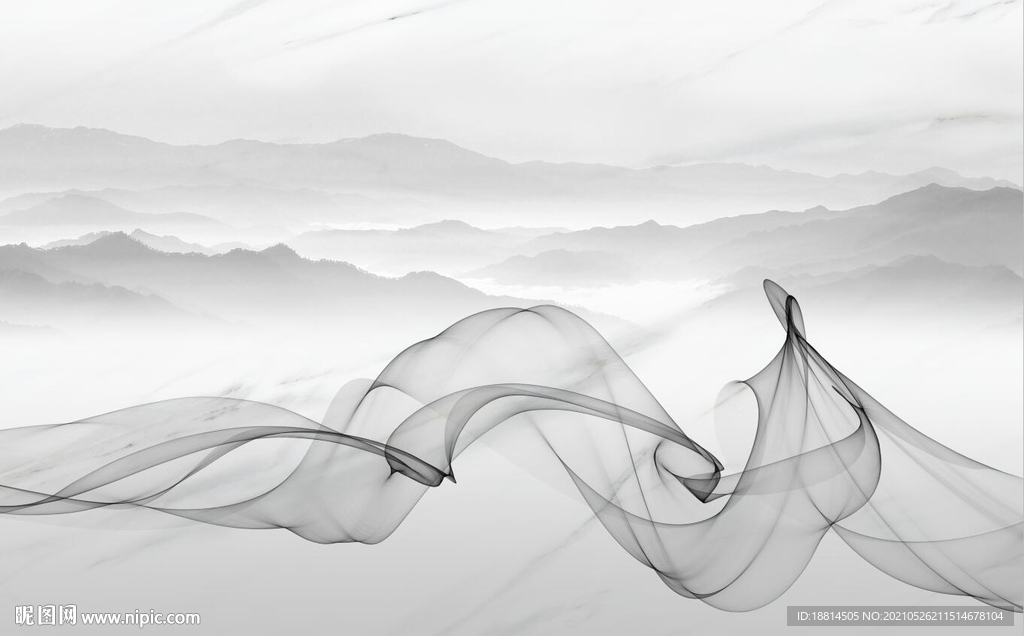 中式山水背景墙