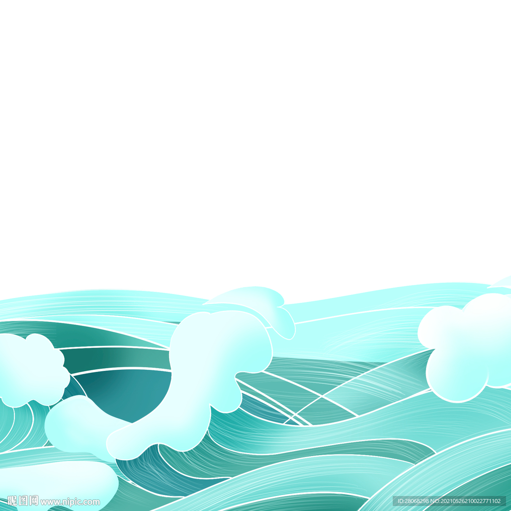 绿色海水海浪元素