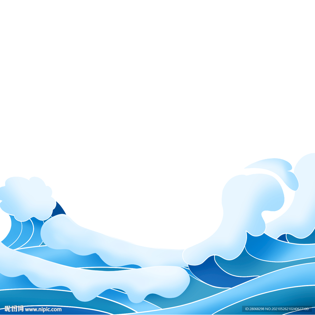 蓝色装饰海水元素