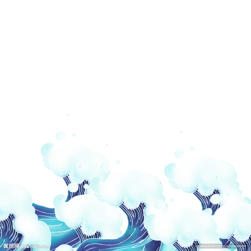 插画海水海浪元素