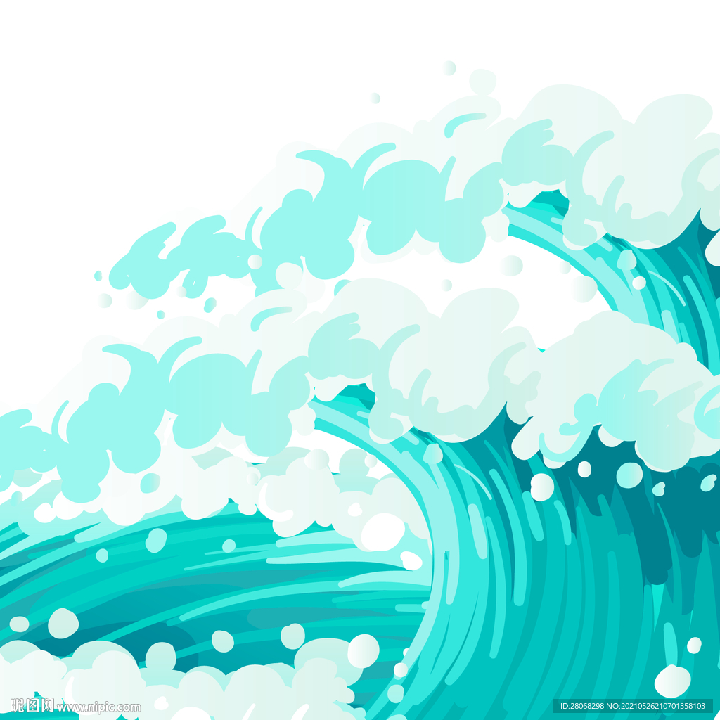 绿色海水海浪元素