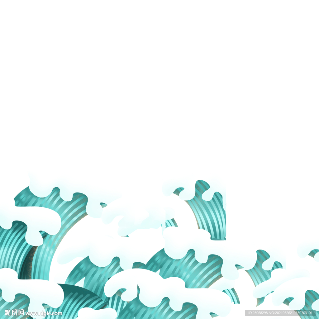 海浪浪花插画元素