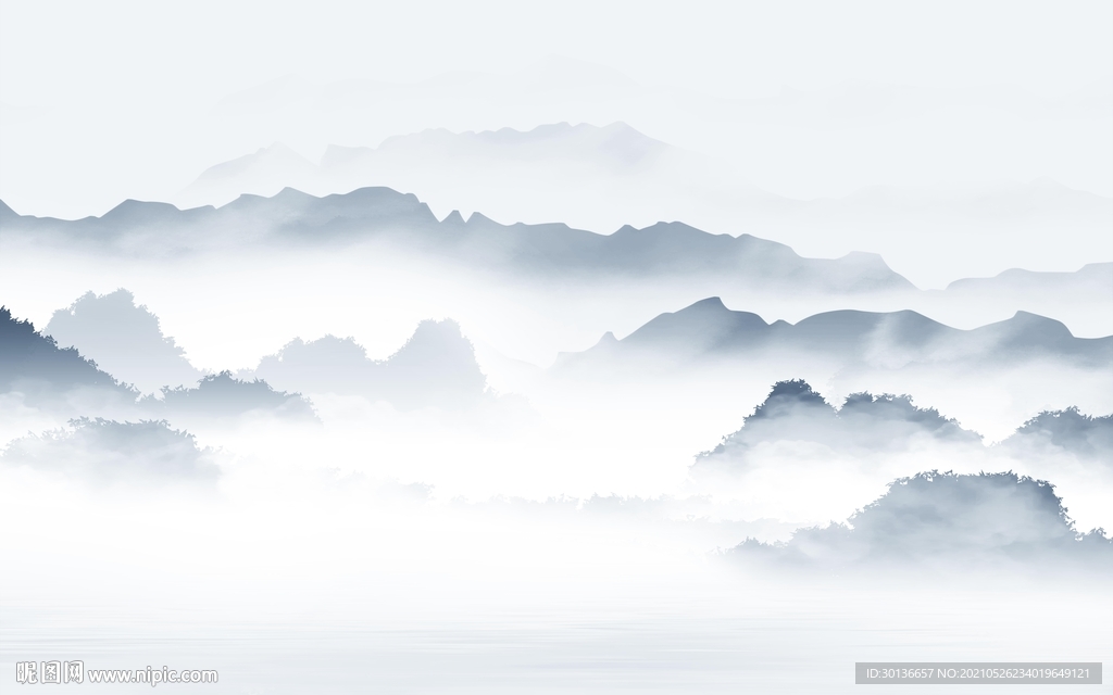 意境山水无框新画 TIF分层