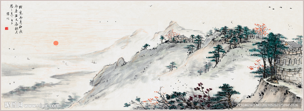 中式国画山水画装饰画