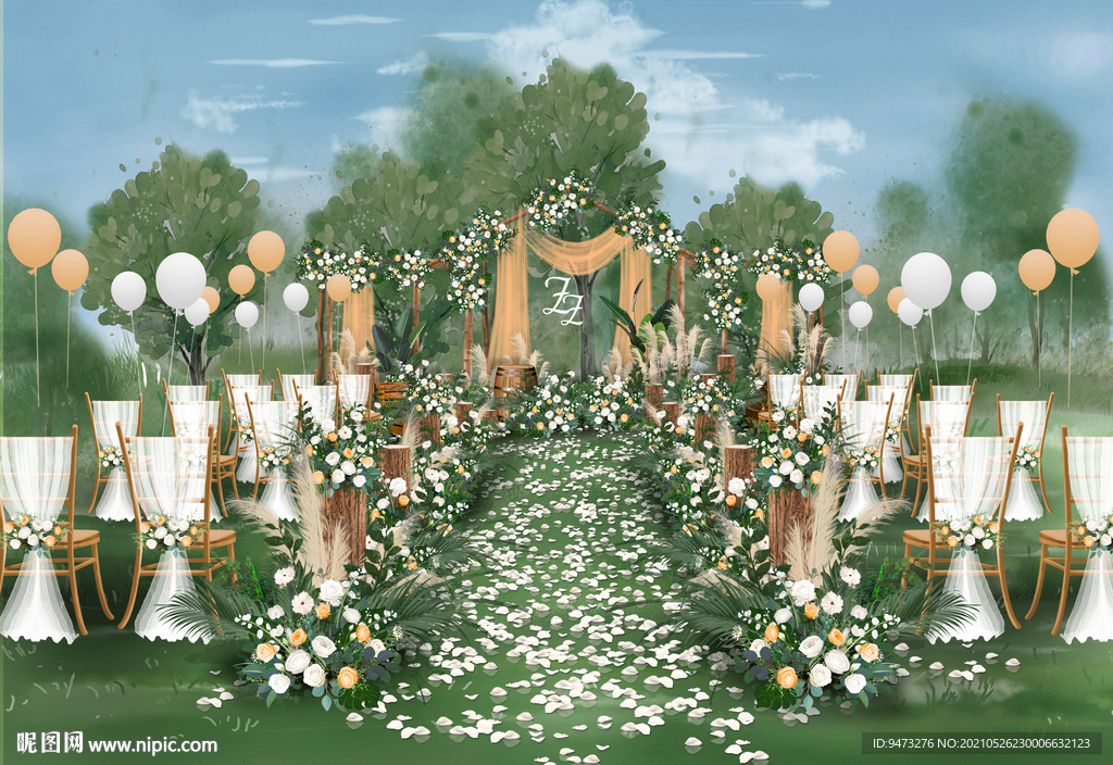 橙色户外仪式区