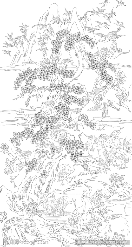 仙鹤图