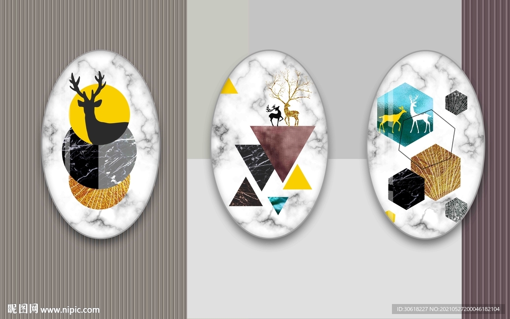 北欧抽象轻奢现代简约背景墙