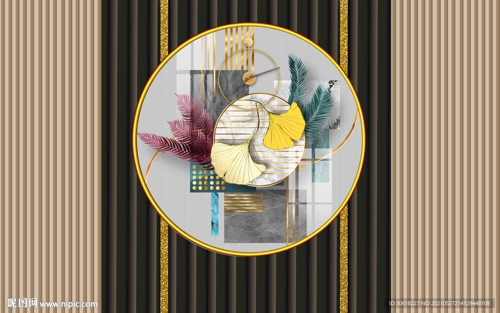 北欧抽象轻奢现代简约背景墙