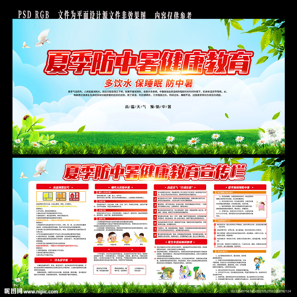 夏天防中暑健康教育宣传栏