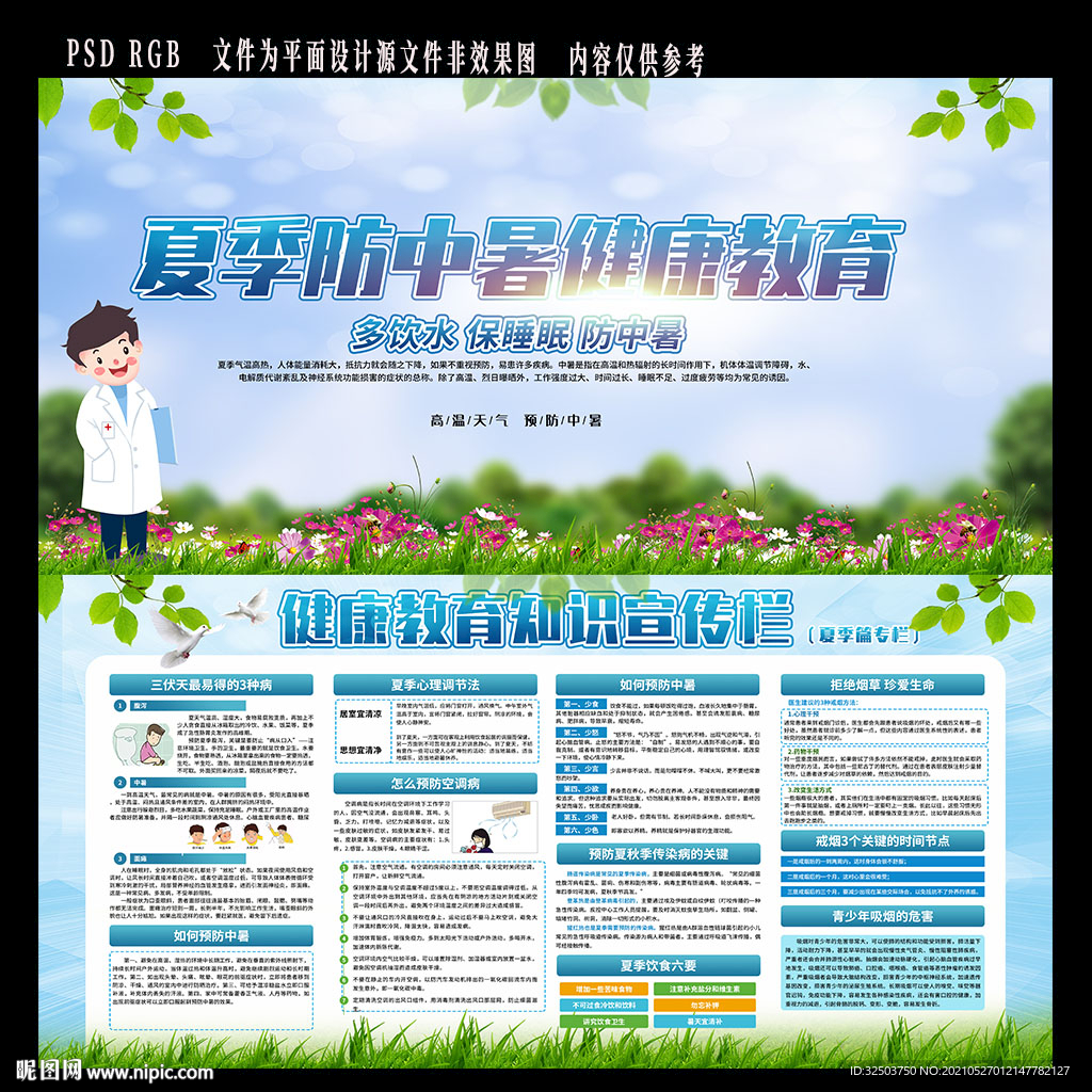 夏天防中暑健康教育宣传栏