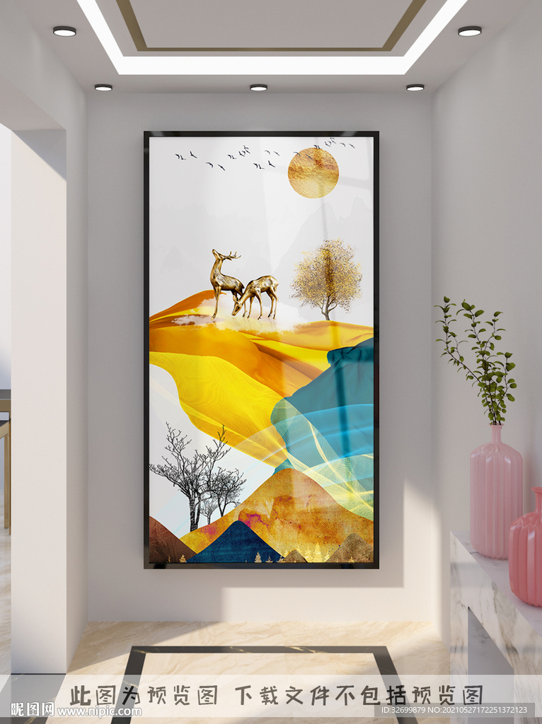 轻奢玄关装饰画