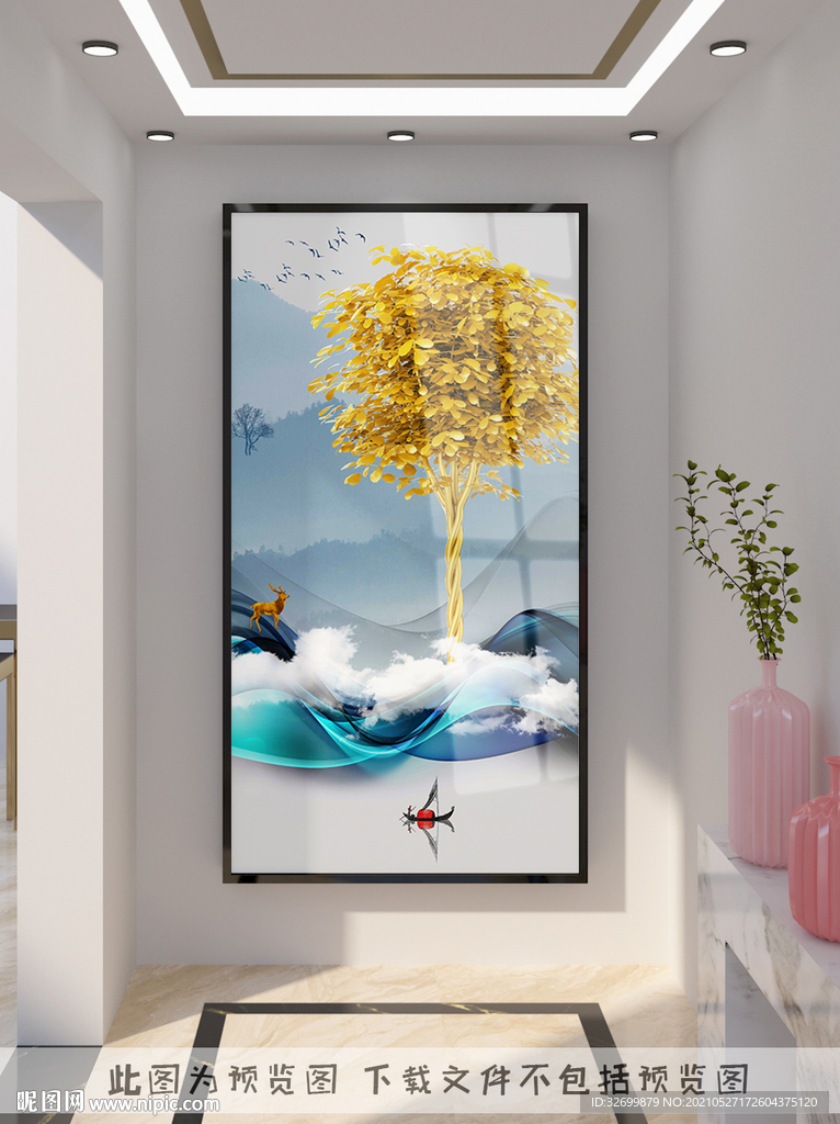 轻奢玄关装饰画