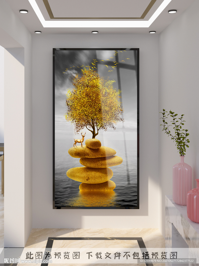 轻奢玄关装饰画