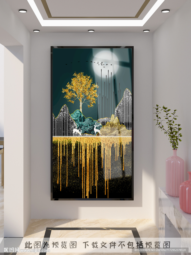 轻奢玄关装饰画