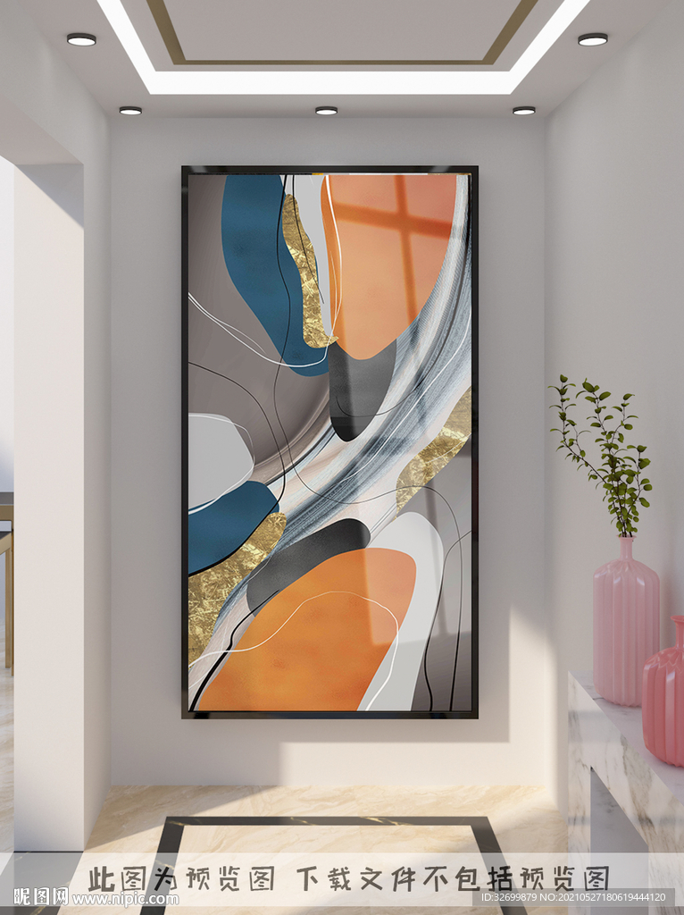 抽象玄关装饰画