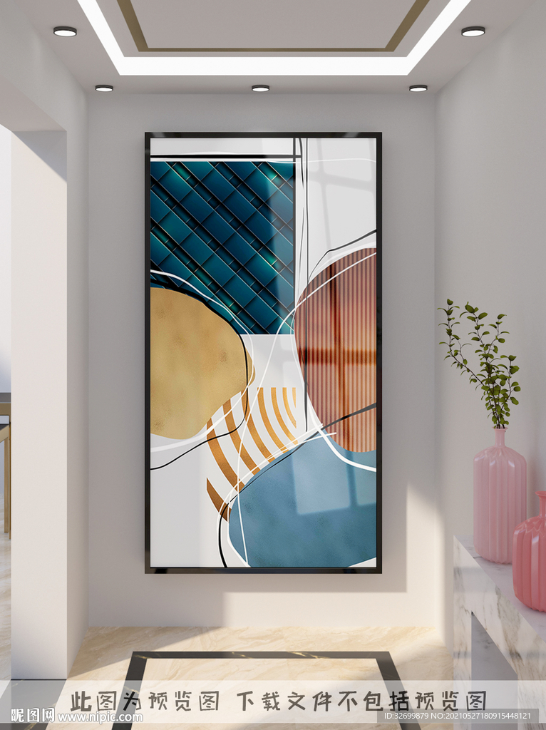 抽象玄关装饰画