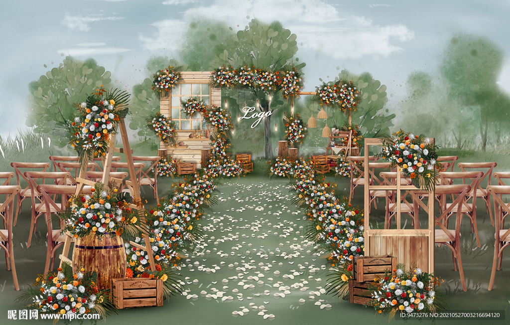 田园户外婚礼仪式区