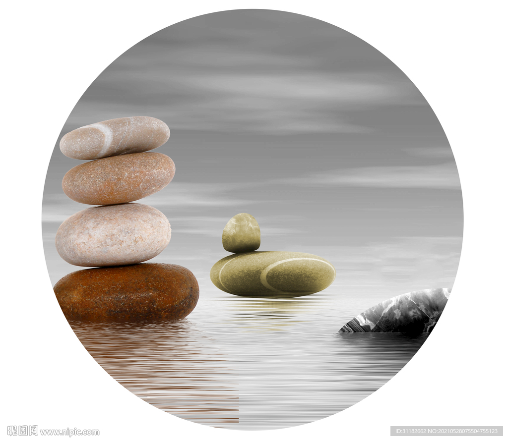 新中式石来运转装饰画