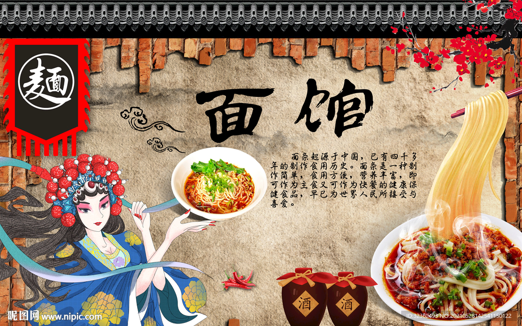 工装 面馆粉店背景墙