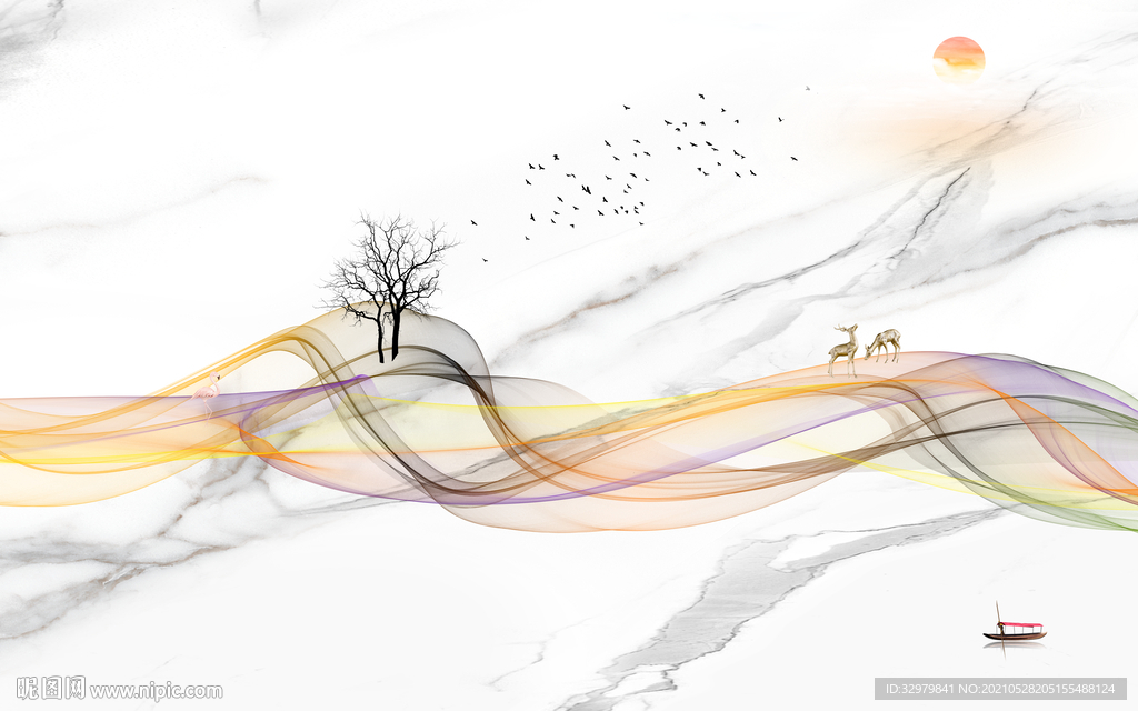 高档中式爵士白文件分层 