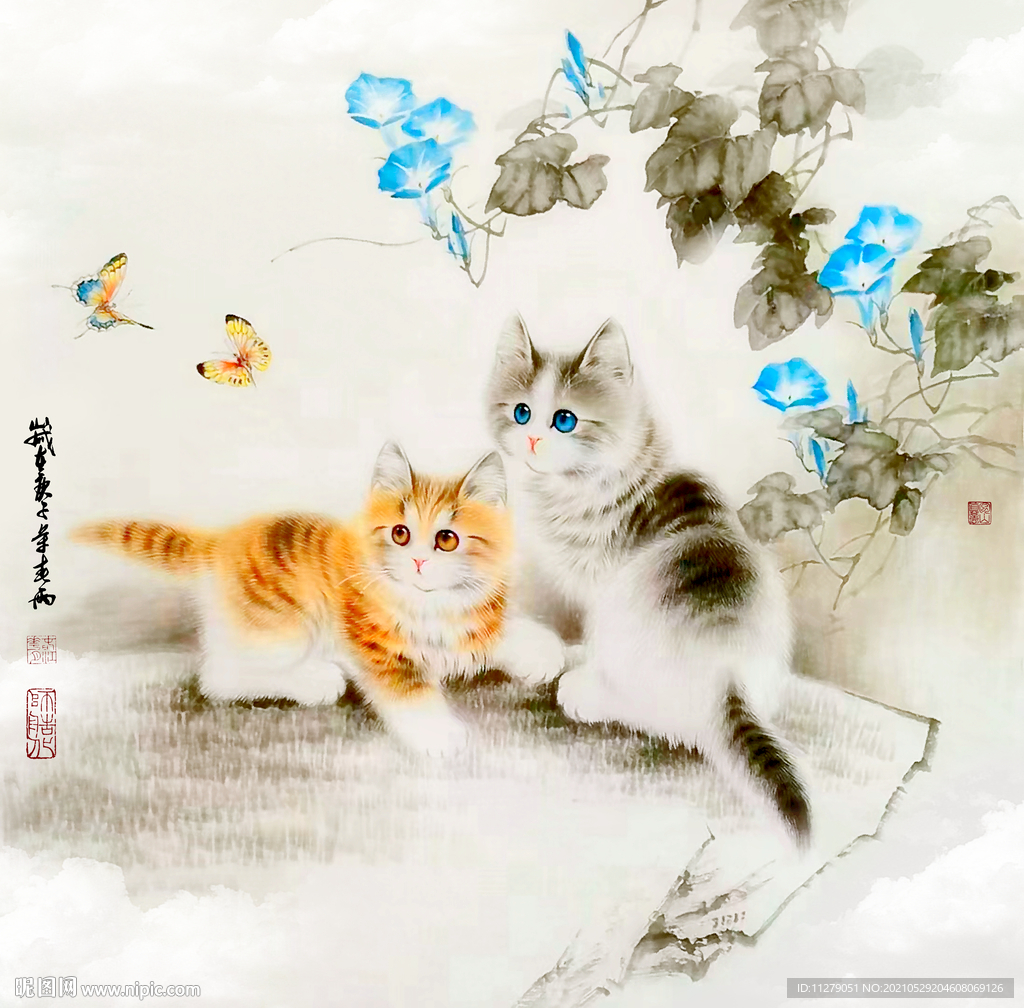 猫水墨画