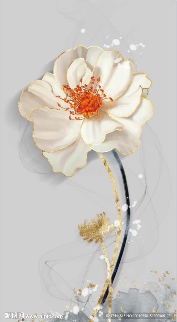 清新花卉立体油画郁金香玄关挂画
