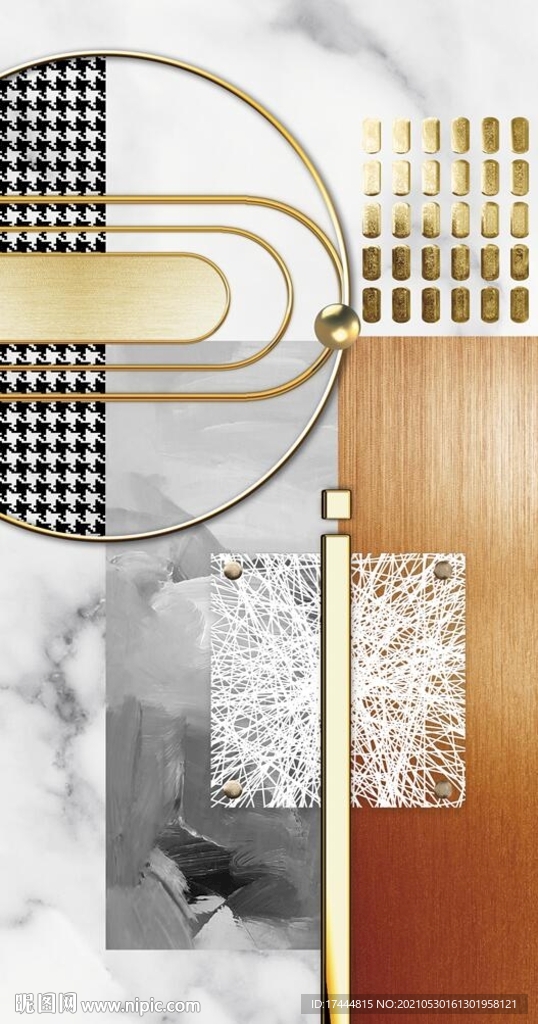 抽象立体几何玄关空间装饰画