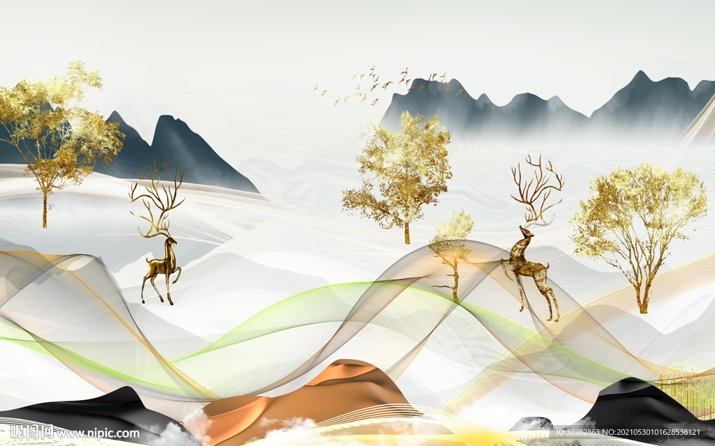 别墅现代风新山水 文件分层 