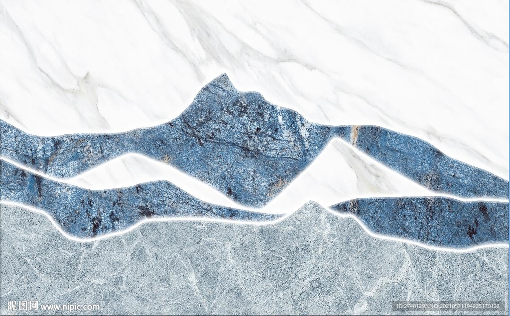 轻奢风大理石抽象水墨山水画