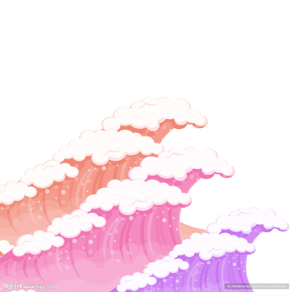 插画卡通海水海浪元素