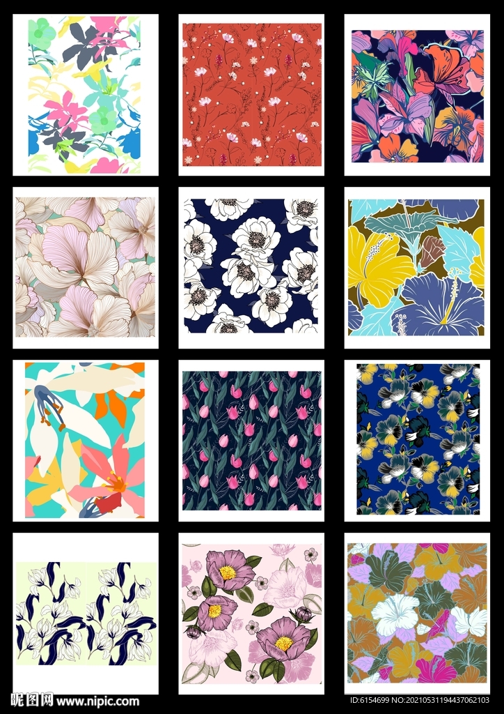 花卉插画印花图片