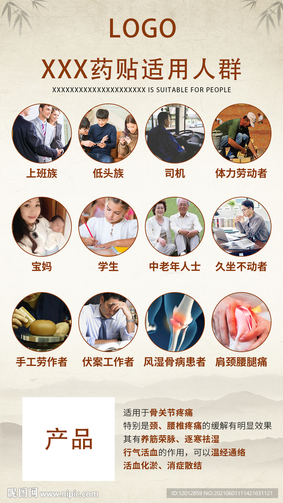 热灸膏药贴适用人群广告图片