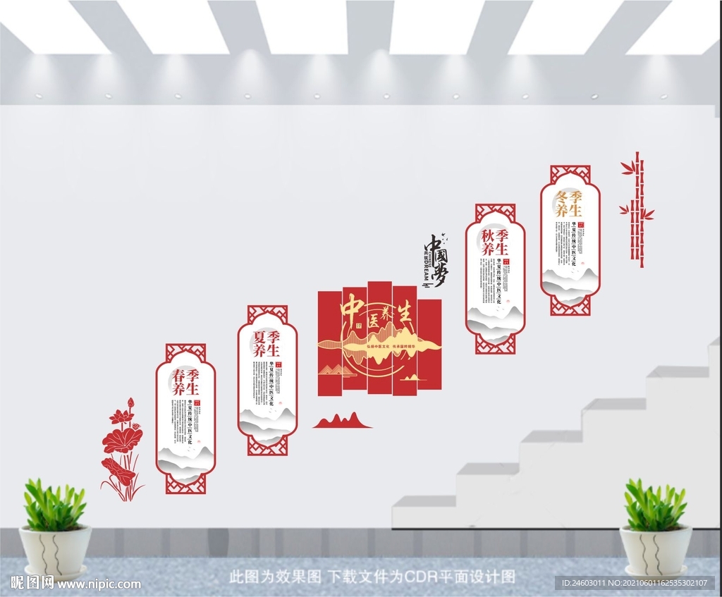 中医楼梯文化墙