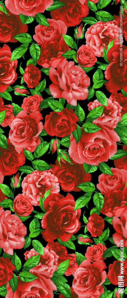 玫瑰花数码印花