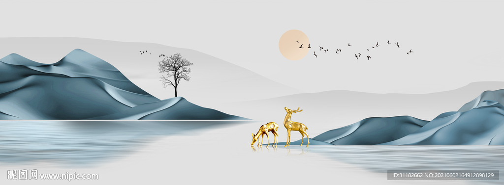 新中式山水晶瓷画