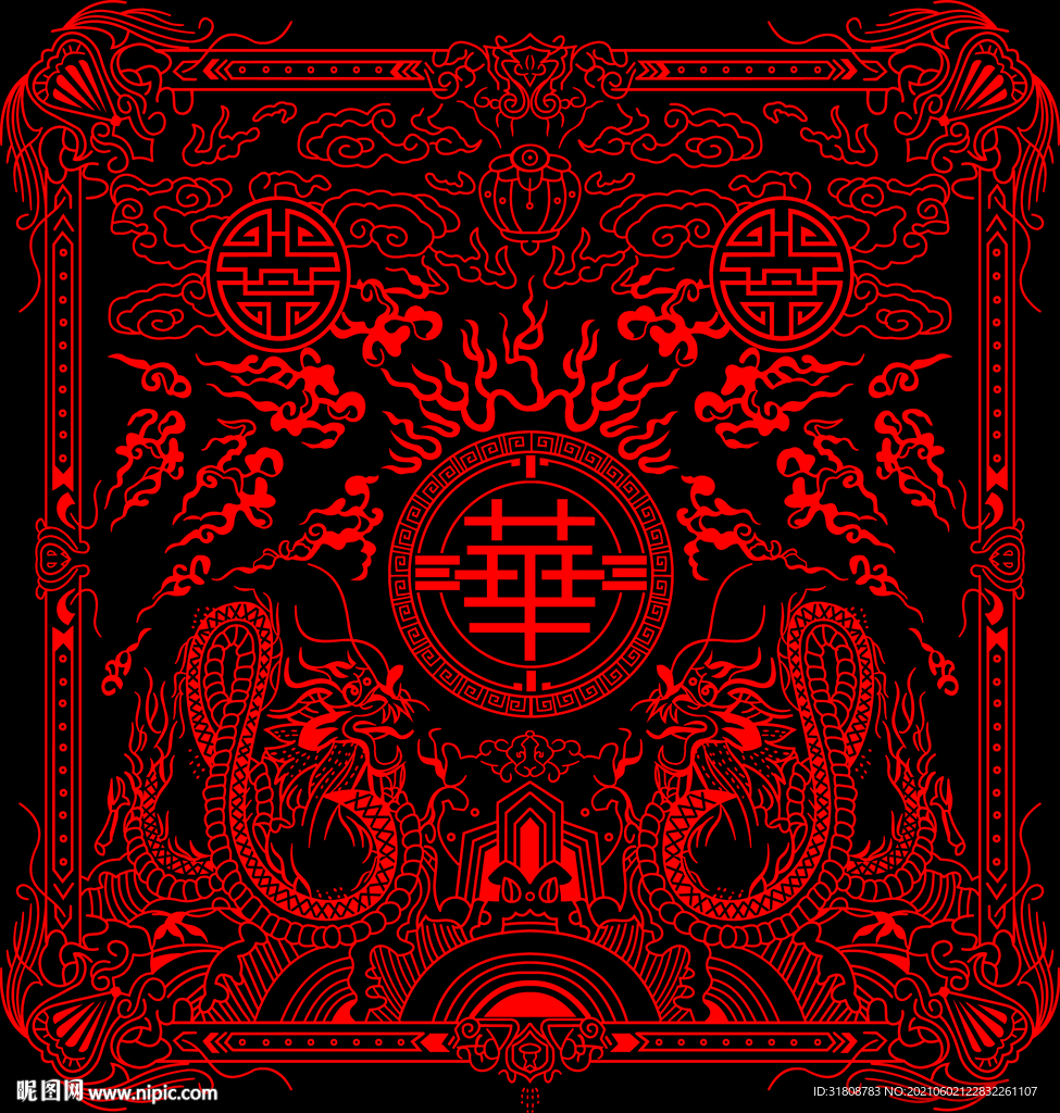中华创意龙吉祥图案