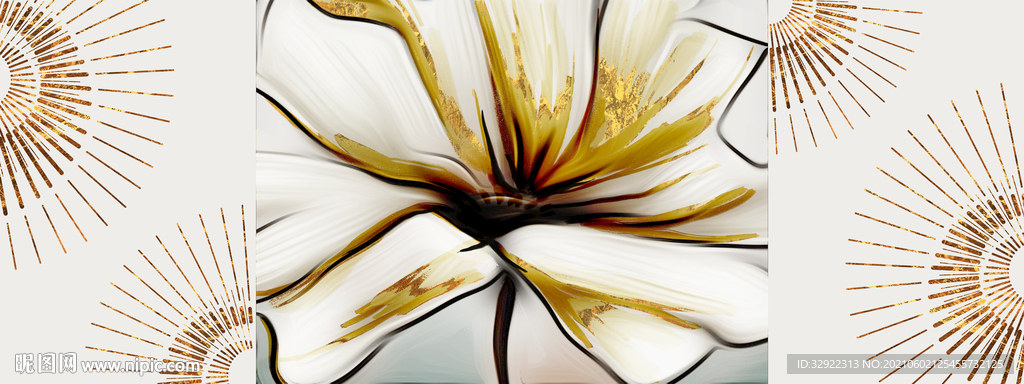 金色花卉装饰画