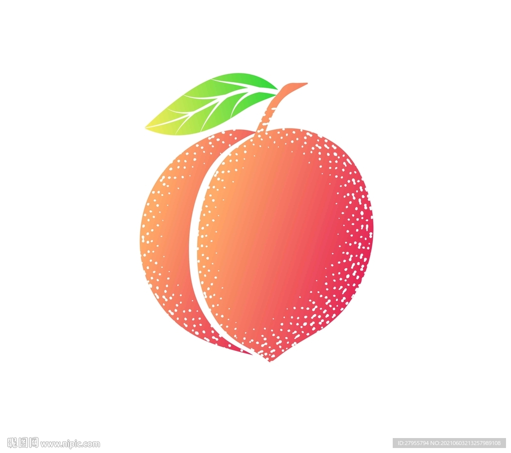 蟠桃插画矢量