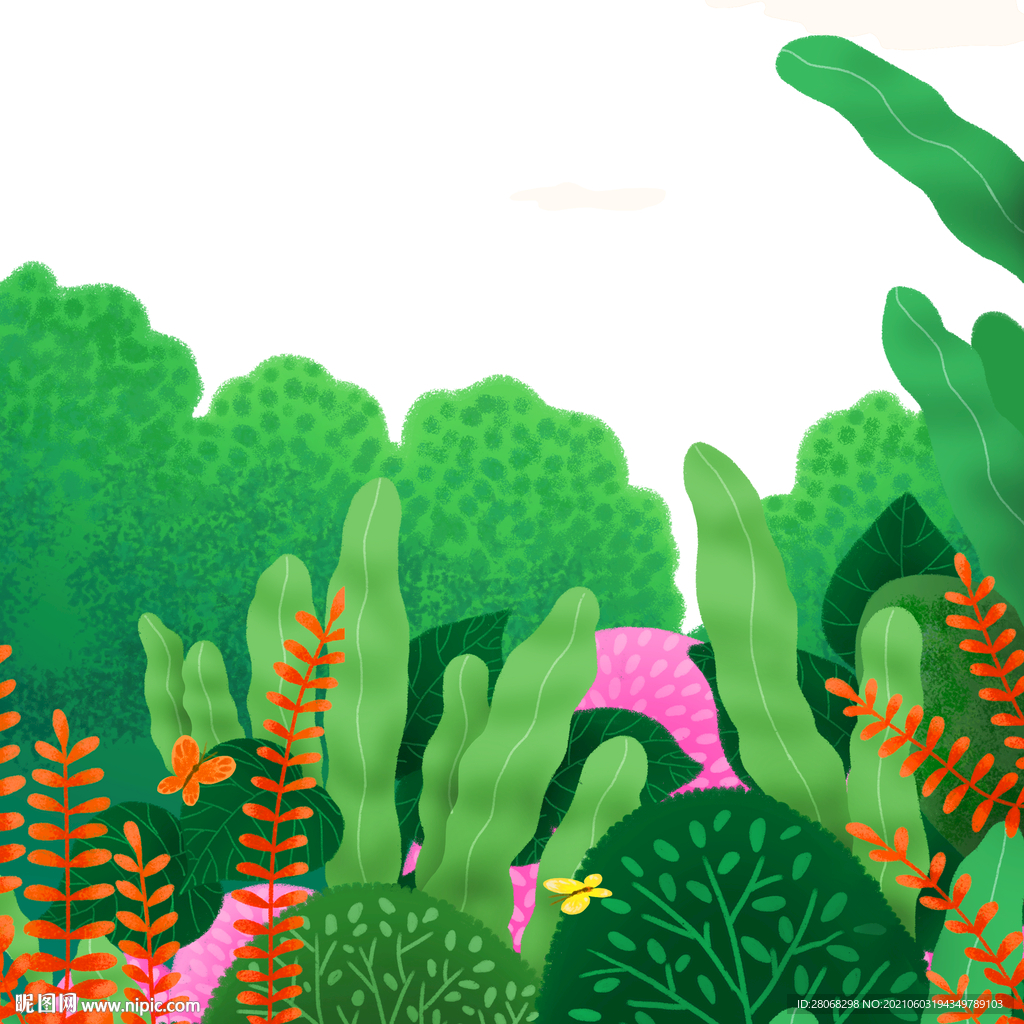 插画装饰卡通植物绿色元素