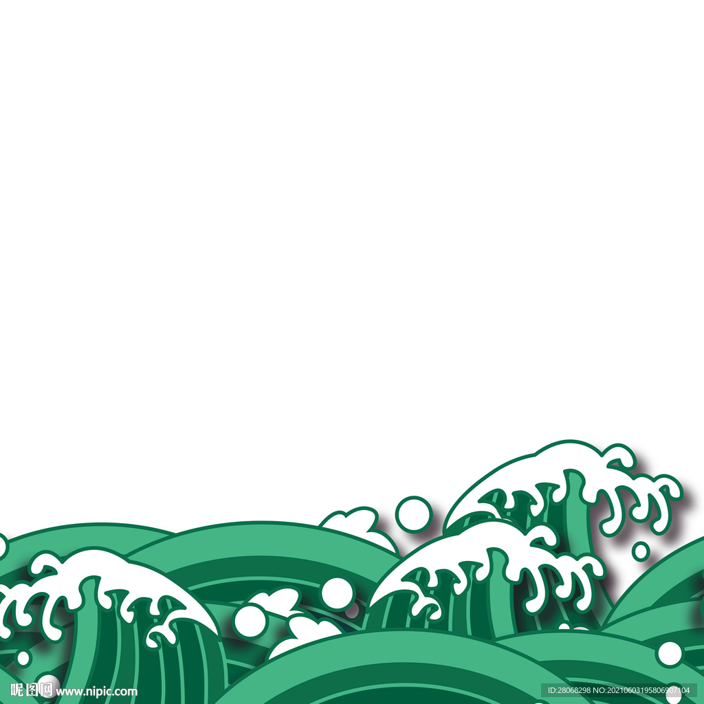 卡通大海装饰插画元素