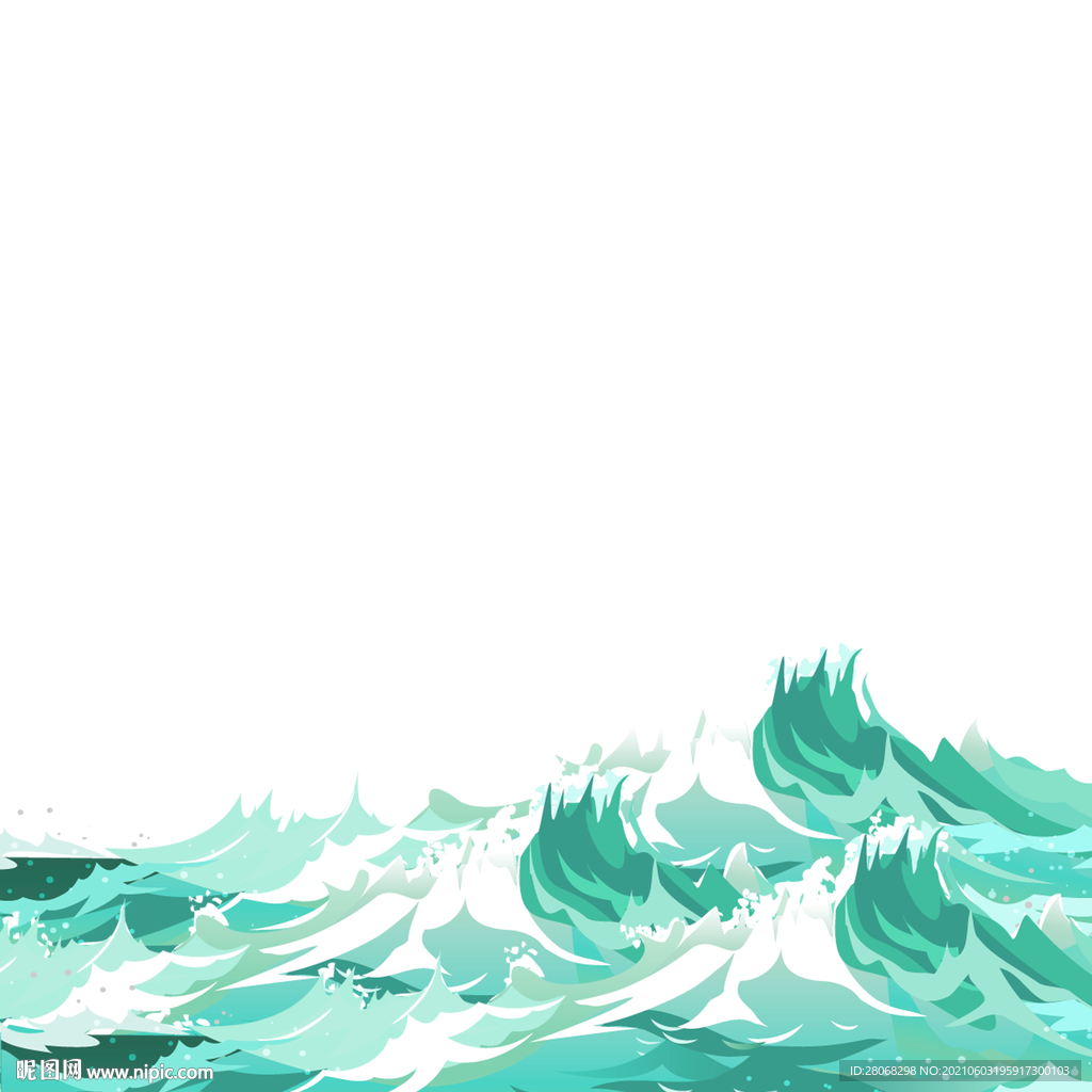 绿色海水海浪元素