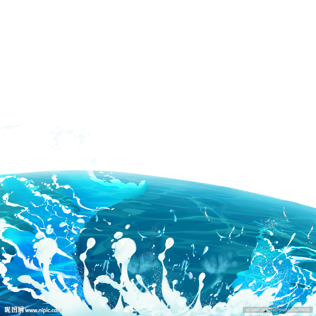 卡通插画水水花元素