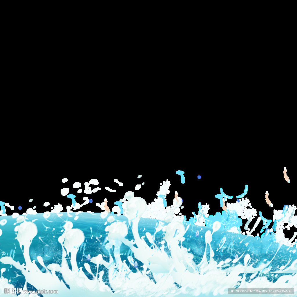插画海浪装饰海水元素